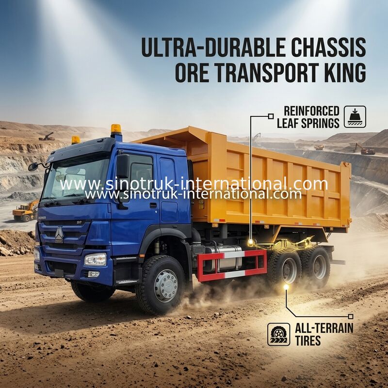 کامیون کمپرسی HOWO 400 اسب بخار بالا LHD 6×4 10 چرخ