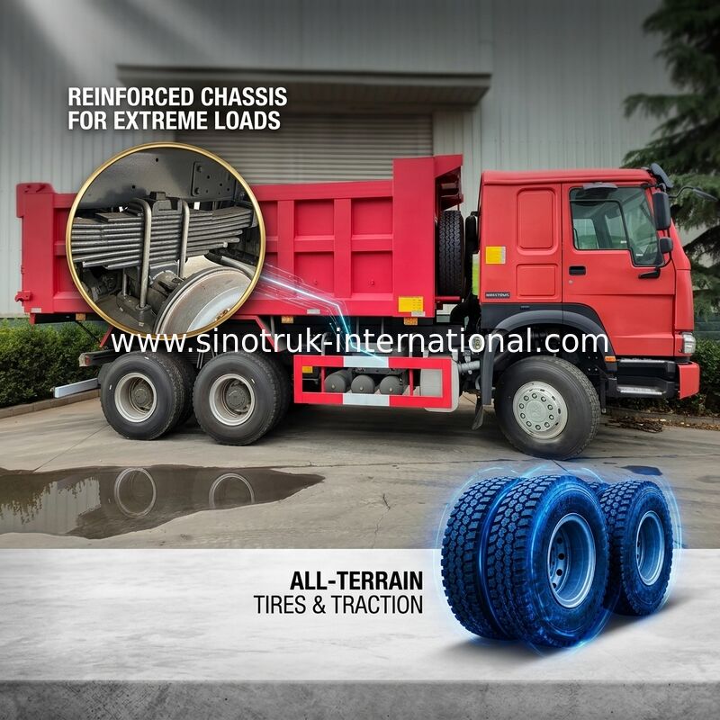 10 چرخ LHD HOWO 6x4 کامیون تخلیه کننده قدرت بالا 400 اسب بخار مصرف سوخت کم