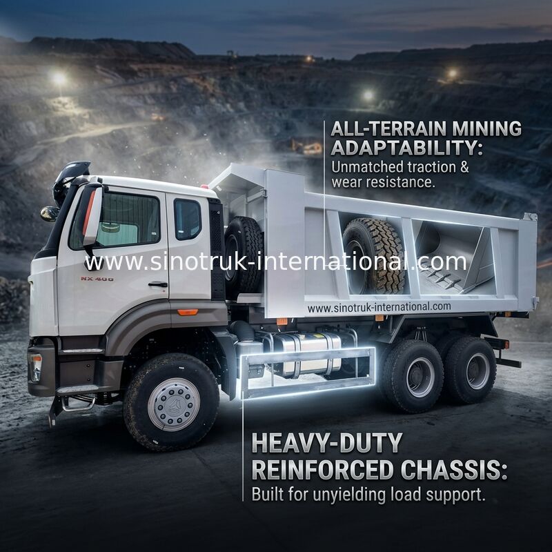 کامیون کمپرسی Sinotruk Howo جدید NX 10Wheels 400Hp 6 × 4 Mining