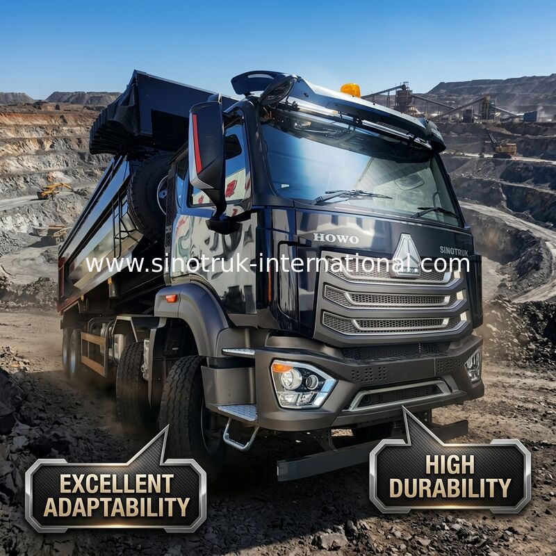 LHD 8×4 10 چرخ HOWO کمپرسی کامیون کمپرسی با قدرت بالا 371 اسب بخار