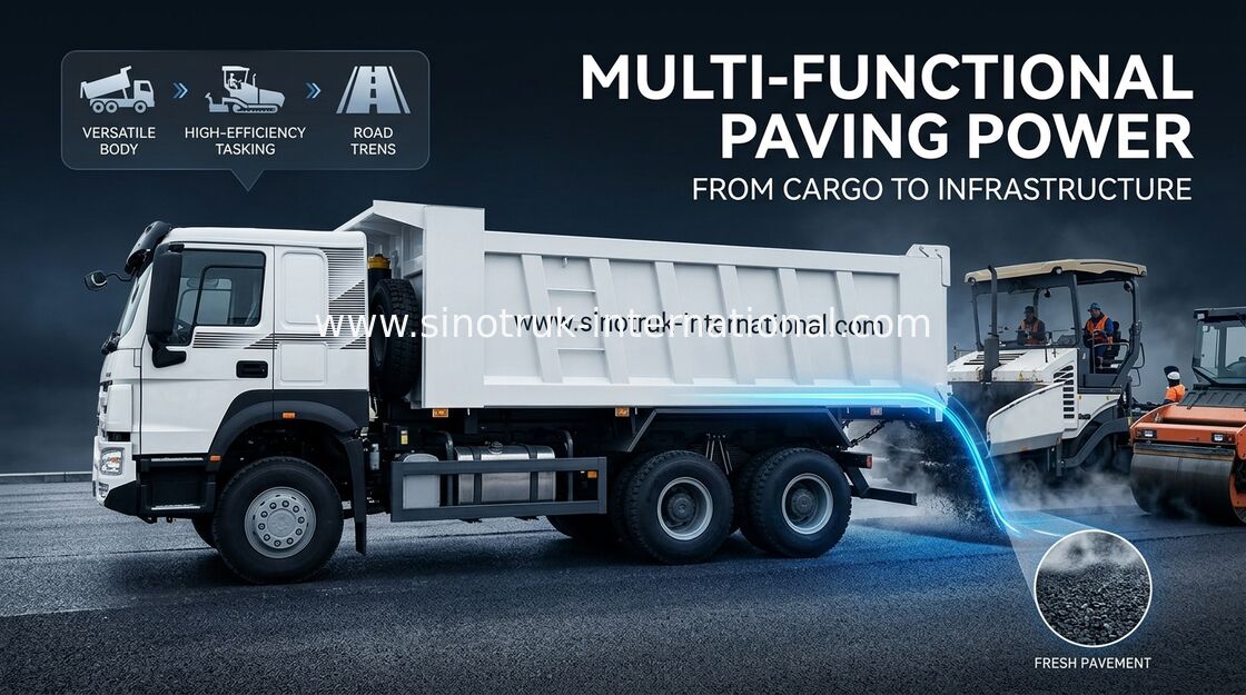 کامیون کمپرسی SINOTRUK Howo کمپرسی LHD 6X4 371HP در رنگ سفید