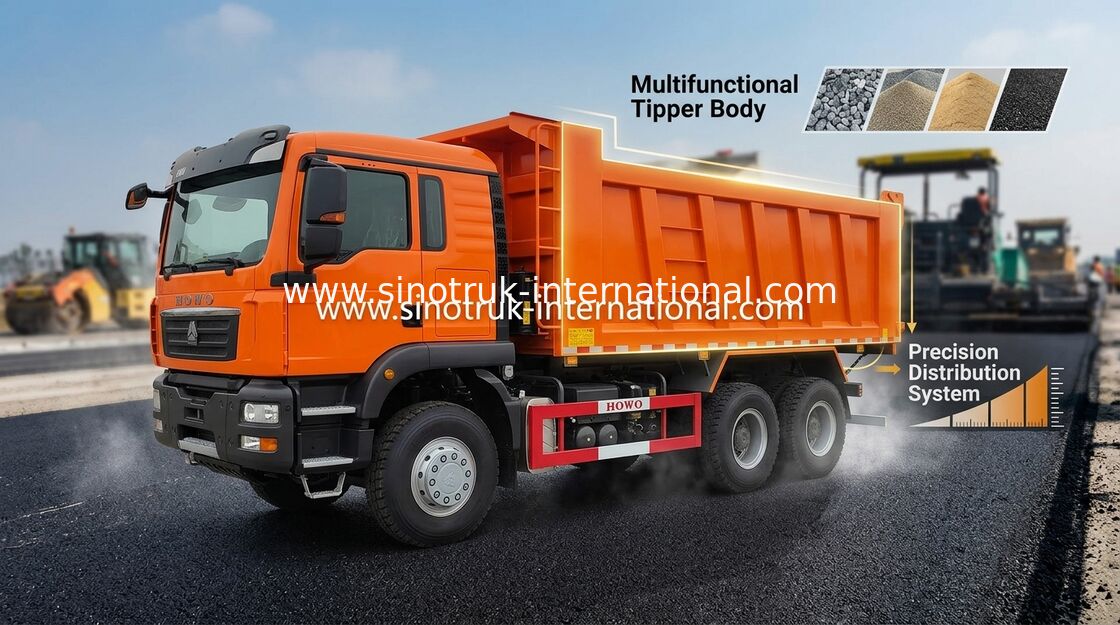کامیون کمپرسی با ظرفیت بزرگ HOWO RHD برای ساخت و ساز 30 تا 40 تن