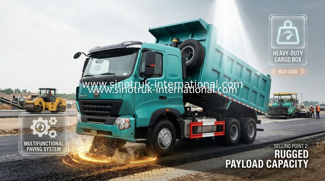 SINOTRUK HOWO A7 Tipper Dump Truck Truck 6 X 4 290HP در رنگ آبی