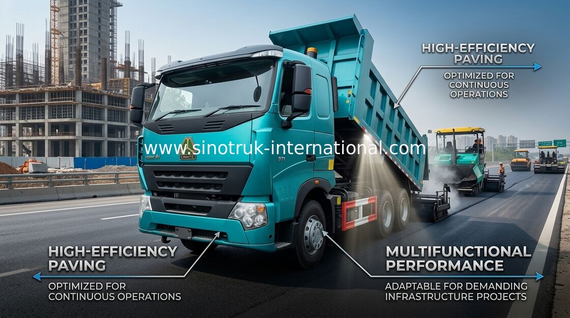 SINOTRUK HOWO A7 کامیون کمپرسی تخلیه کننده برای ساخت و ساز 30 - 40 تن RHD 10 چرخ