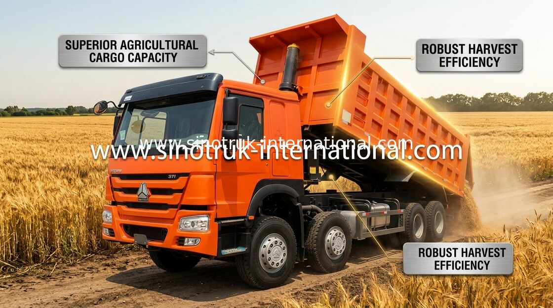 کامیون Tipper SINOTRUK HOWO 371HP 12 چرخ LHD 31 تن 20-30CBM ZZ3317N3567W