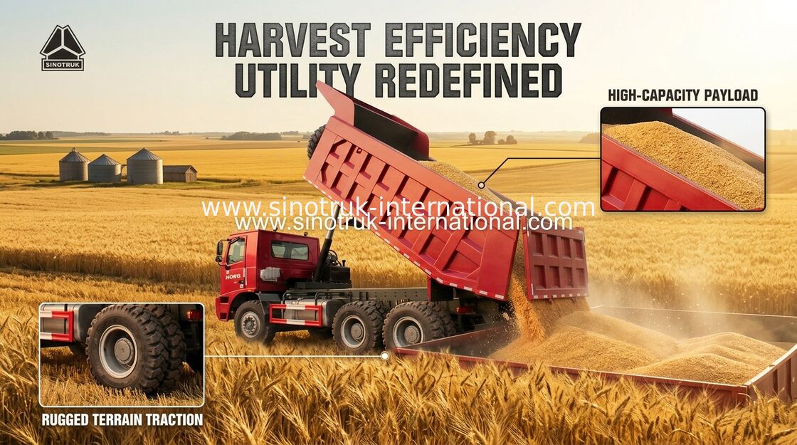 SINOTRUK HOWO 70 کامیون کمپرسی معدن 6X4 LHD 371HP 70tons ZZ5707S3640AJ