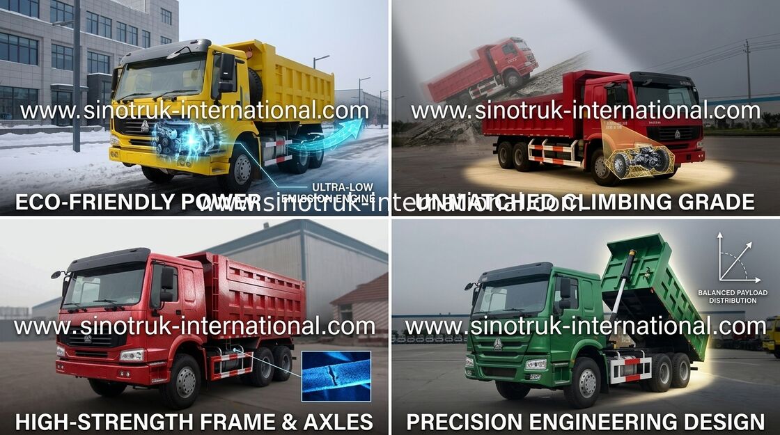 SINOTRUK HOWO کامیون کمپرسی دامپینگ 10 چرخه LHD 371HP 25tons 10-25CBM ZZ3257N3847A