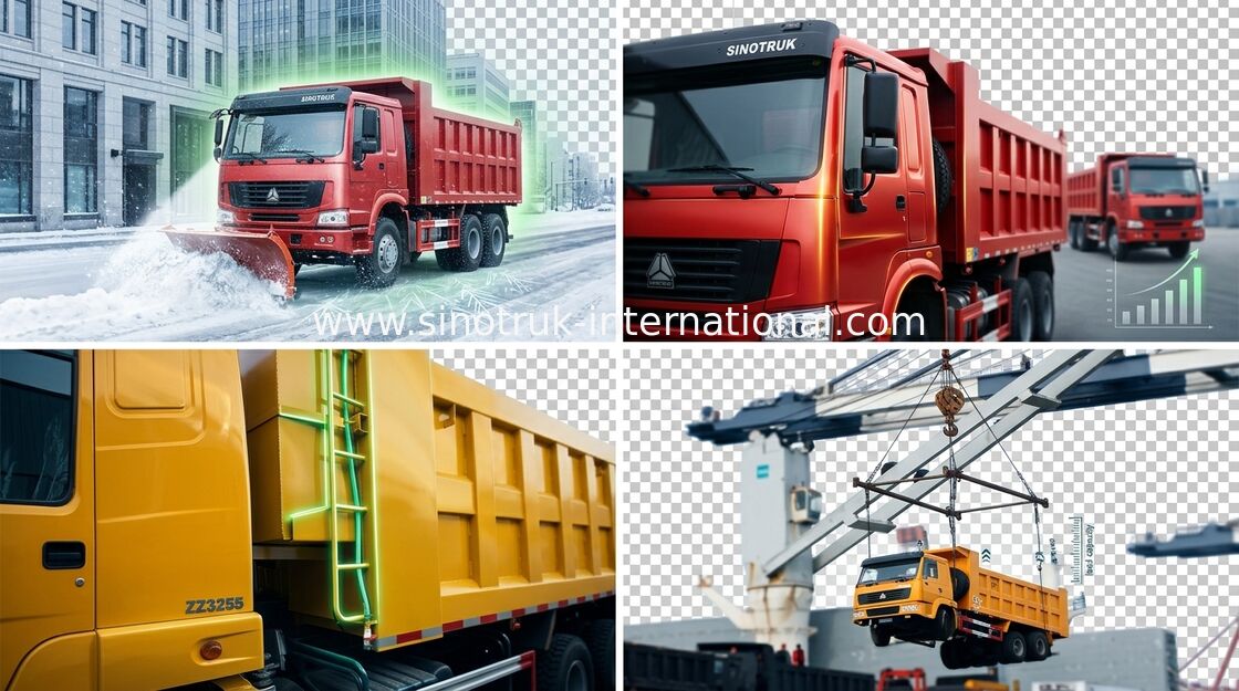 کامیون کمپرسی SINOTRUK HOWO 6X4 LHD 371HP 25-40tons 10-25CBM ZZ3257N3847A
