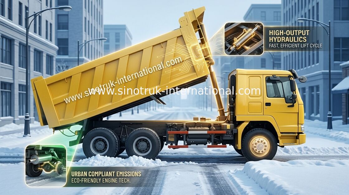 کامیون کمپرسی SINOTRUK HOWO 6X4 LHD 371HP 25tons 10-25CBM ZZ3257N3847A