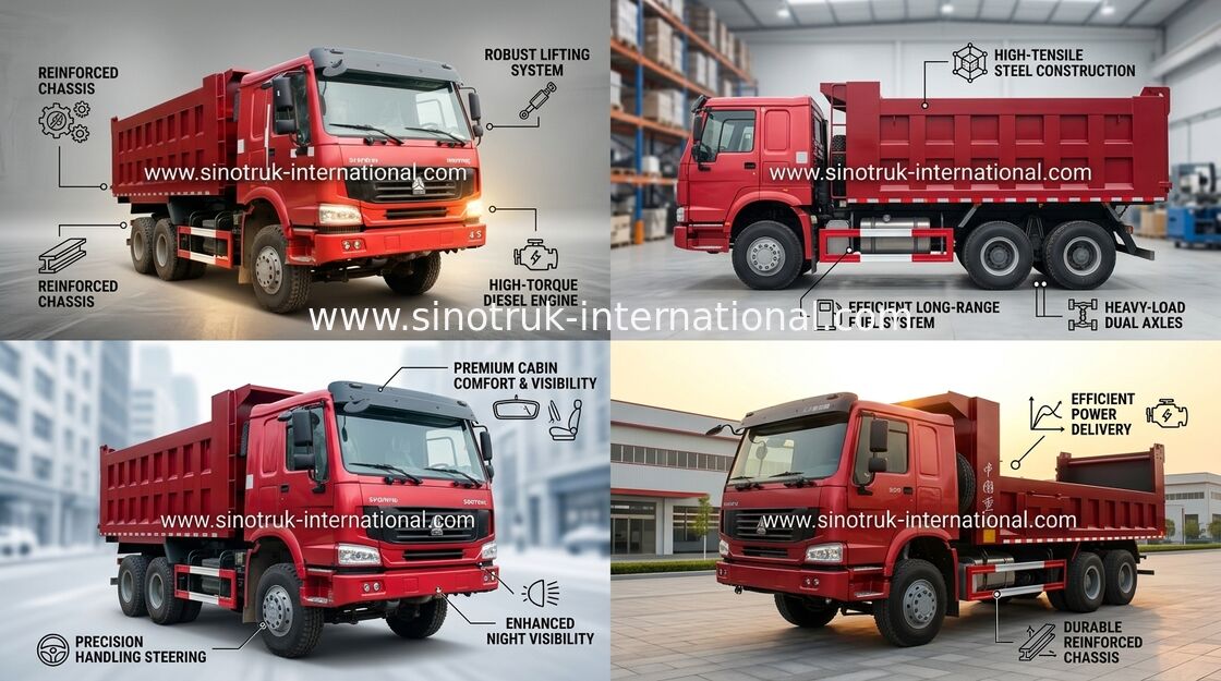 SINOTRUK HOWO کامیون کمپرسی دامپینگ 6X4 10-25cbm بار 30tons کالاهای ZZ3257N3647A