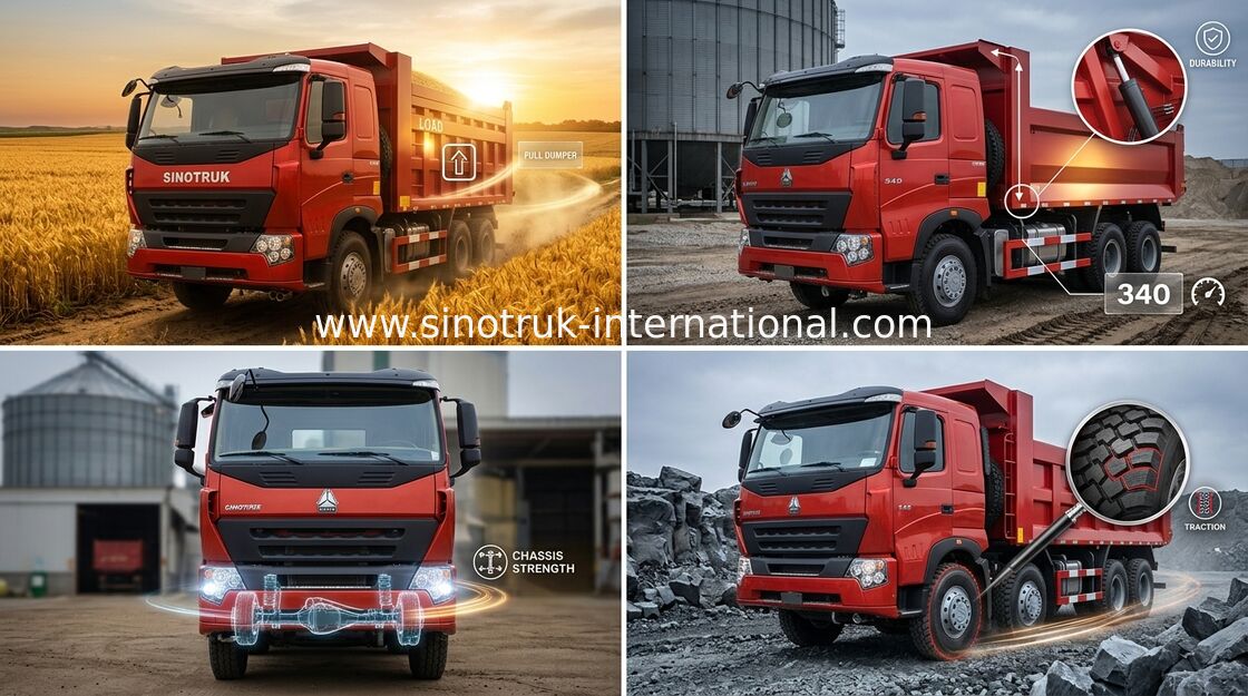 هیدرولیک کامیون SINOTRUK HOWO A7 371HP برای معدن ZZ3257N3847N1