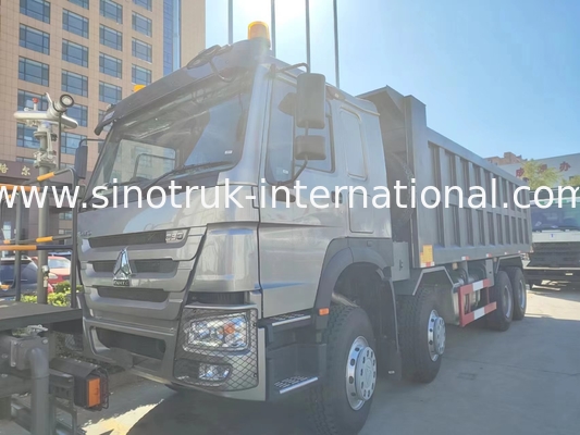 RHD 8×4 12 چرخ قدرت اسب بالا HOWO 26CBM کامیون تیپر 380HP مصرف سوخت کم