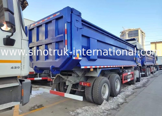 RHD 8 × 4 12 چرخ ZZ3317V3847B1R اسب بخار بالا مصرف سوخت کم380HP آبی HOWO کامیون کپی