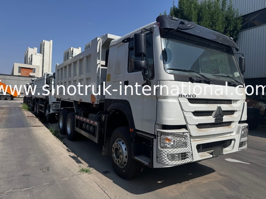 موتور SINOTRUK 371HP 6 × 4 LHD HOWO کامپران سفید 19-20CBM بلند کردن متوسط