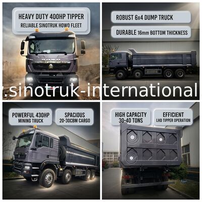 کامیون کپی SINOTRUK HOWO 400HP 12 چرخ LHD 30-40 تن 20-30CBM ZZ3317V356GB1