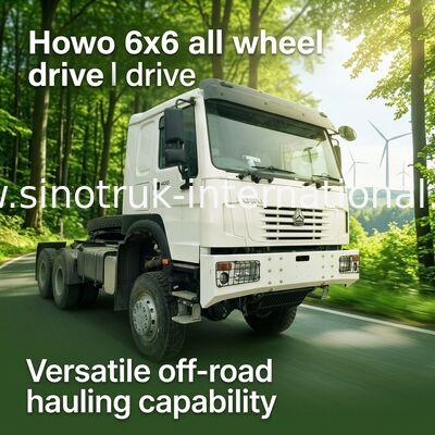 Sinotruk Howo تراکتور کامیون Rhd تمام چرخ 6 × 6 ویچای 400HP سفید
