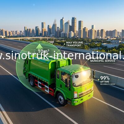 کامیون جمع آوری زباله SINOTRUK HOWO فشرده 4×2 LHD