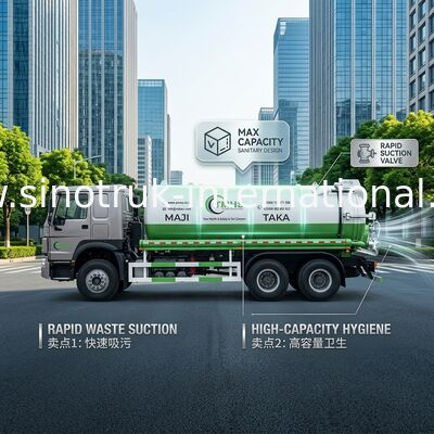 پمپ خلاء و آب فاضلاب وانت آبشوری وانت تمیز کردن مخزن سپتیک 20CBM LHD 380HP