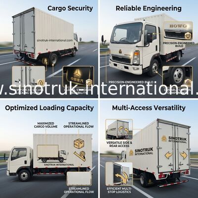 SINOTRUK HOWO حرفه ای کامیون های خفیف کم سر و صدا برای کسب و کار ساخت و ساز RHD