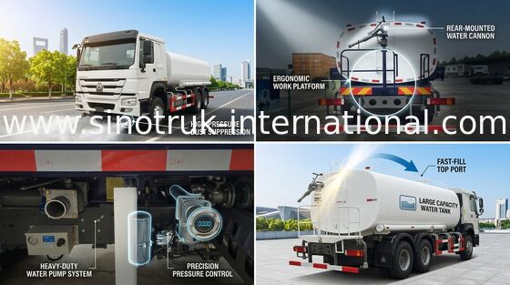Green Water Carrying Water Tanker Truck LHD 6X4 15 - 25CBM Drinking Water Truck