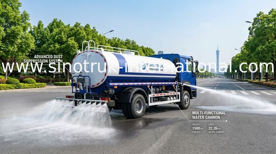 SINOTRUK HOWO وانت تانک آب 4x2 RHD 300HP 10CBM برای حمل و نقل آب پایدار