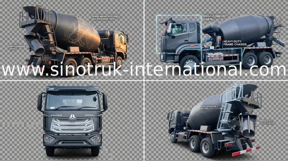 سینوتروک Howo N7 کامیون مخلوط کن بتن 6-10CBM 6 X 4 یورو 2 380HP