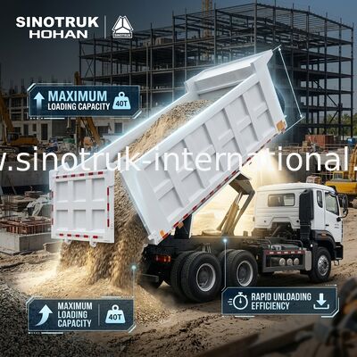 SINOTRUK HOWO ۴۰۰ اسب کامیون نورد برای ساخت و ساز N7 چراغ هشدار نظامی