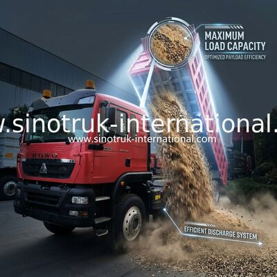8 × 4 Lhd 12 چرخ Sinotruk Tipper 400Hp یورو 2