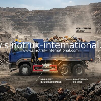 کامیون کمپرسی Sinotruk N7 10 چرخ 400 اسب بخار 6 × 4 با چراغ هشدار