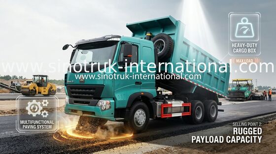 SINOTRUK HOWO A7 Tipper Dump Truck Truck 6 X 4 290HP در رنگ آبی