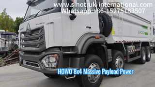 کامیون کمپرسی HOWO 8X4 380HP NX کمپرسی RHD